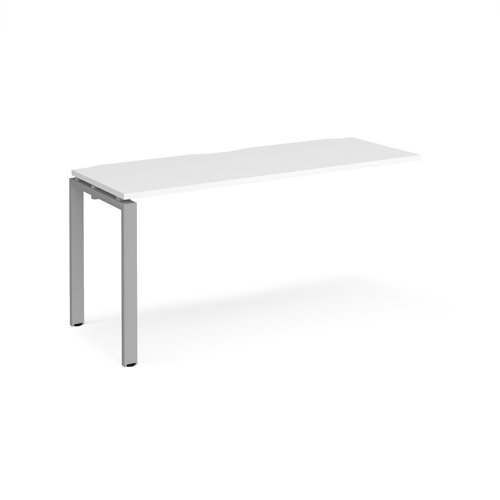 Adapt add on unit single 1600mm x 600mm - silver frame, white top