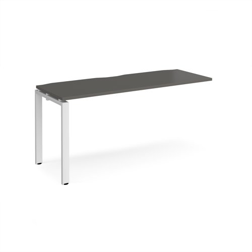 Adapt add on unit single 1600mm x 600mm - white frame, storm grey top