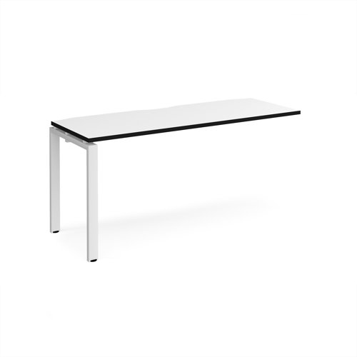 Adapt add on unit single 1600mm x 600mm - white frame, white top, black edge