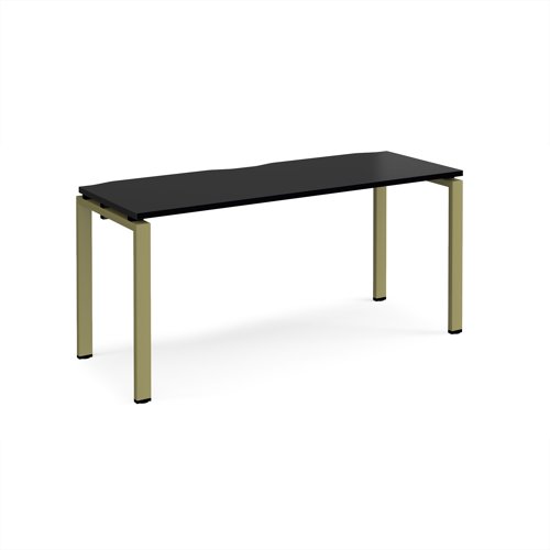 Adapt single desk 1600mm x 600mm - green frame, black top