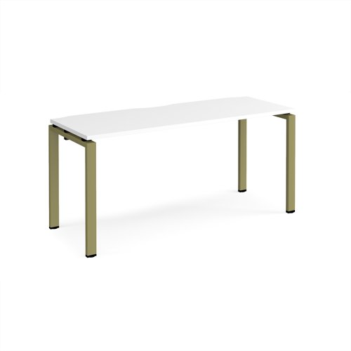 Adapt single desk 1600mm x 600mm - green frame, white top