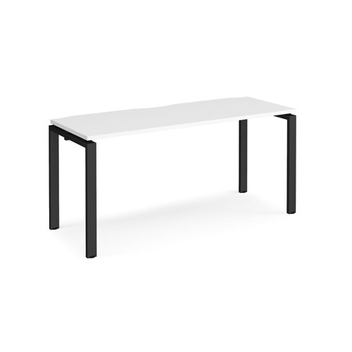 Adapt single desk 1600mm x 600mm - black frame, white top