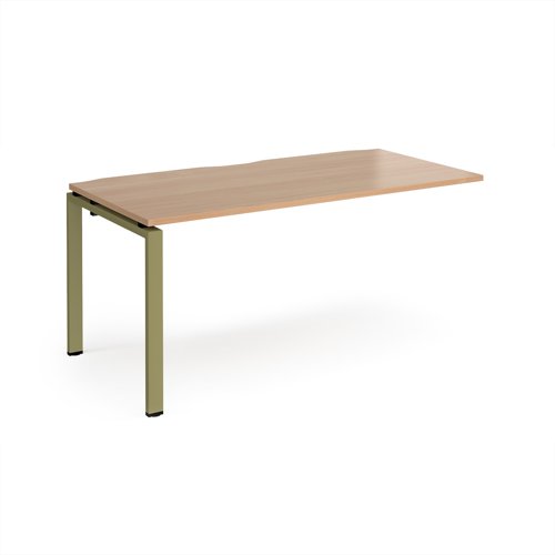 Adapt add on unit single 1600mm x 800mm - green frame, beech top