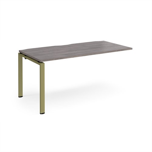 Adapt add on unit single 1600mm x 800mm - green frame, grey oak top