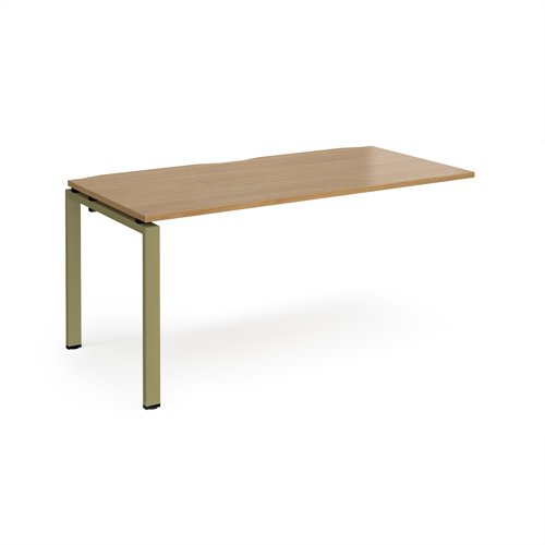 Adapt add on unit single 1600mm x 800mm - green frame, oak top
