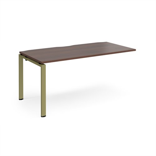 Adapt add on unit single 1600mm x 800mm - green frame, walnut top