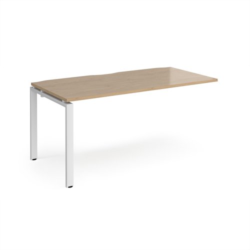 Adapt add on unit single 1600mm x 800mm - white frame, kendal oak top
