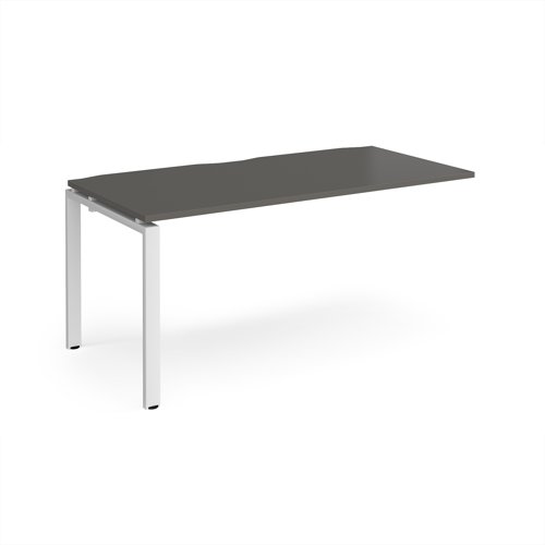 Adapt add on unit single 1600mm x 800mm - white frame, storm grey top