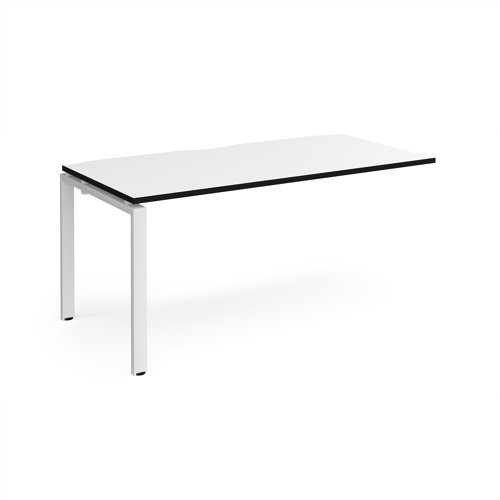 Adapt add on unit single 1600mm x 800mm - white frame, white top, black edge