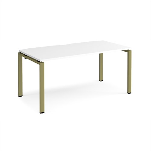 Adapt single desk 1600mm x 800mm - green frame, white top