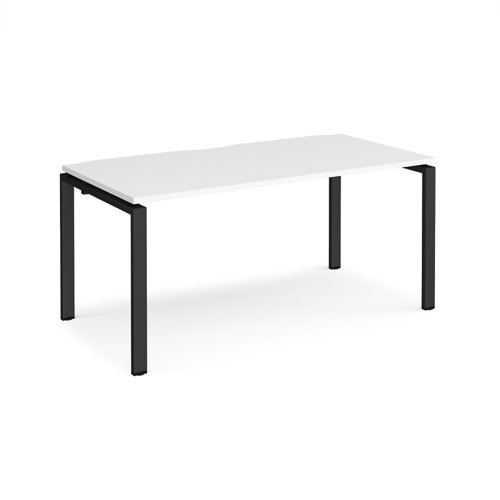 Adapt single desk 1600mm x 800mm - black frame, white top