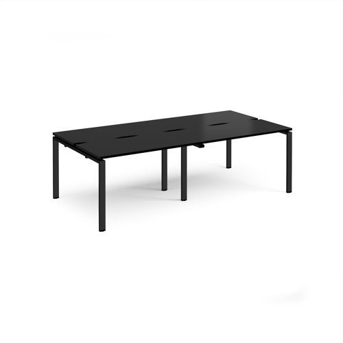 Adapt double back to back desks 2400mm x 1200mm - black frame, black top
