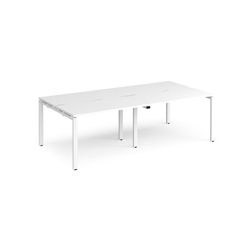 Adapt double back to back desks 2400mm x 1200mm - white frame, white top