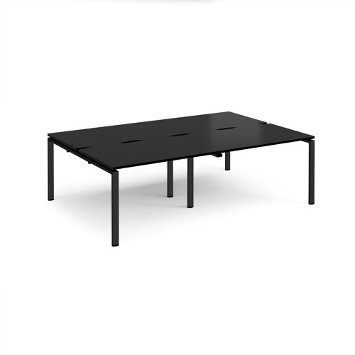 Adapt double back to back desks 2400mm x 1600mm - black frame, black top