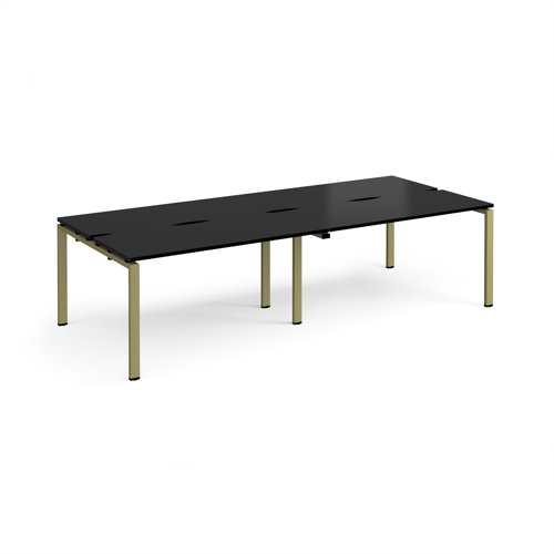 Adapt double back to back desks 2800mm x 1200mm - green frame, black top