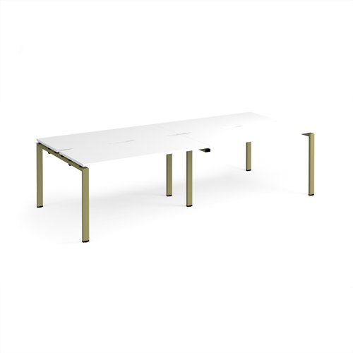 Adapt double back to back desks 2800mm x 1200mm - green frame, white top
