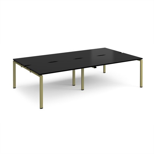 Adapt double back to back desks 2800mm x 1600mm - green frame, black top
