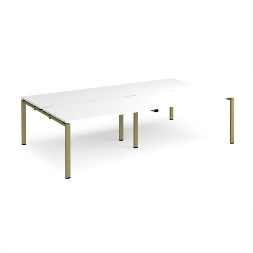 Adapt double back to back desks 2800mm x 1600mm - green frame, white top