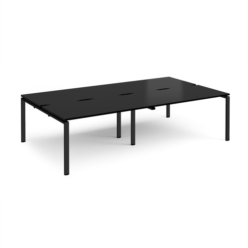 Adapt double back to back desks 2800mm x 1600mm - black frame, black top