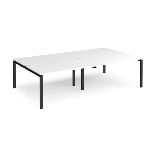 Adapt double back to back desks 2800mm x 1600mm - black frame, white top