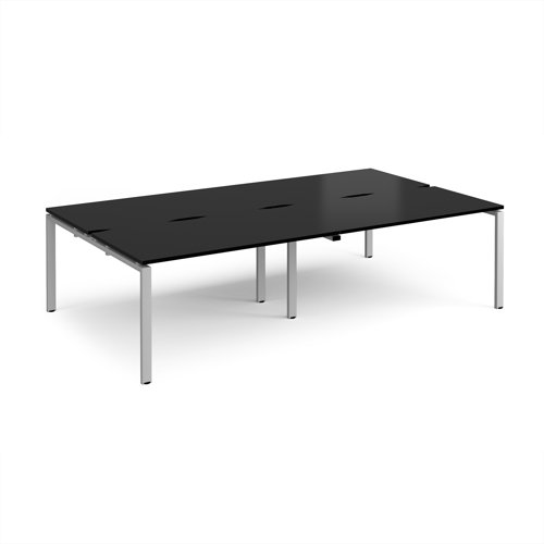 Adapt double back to back desks 2800mm x 1600mm - silver frame, black top