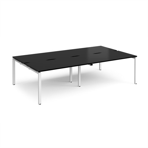 Adapt double back to back desks 2800mm x 1600mm - white frame, black top