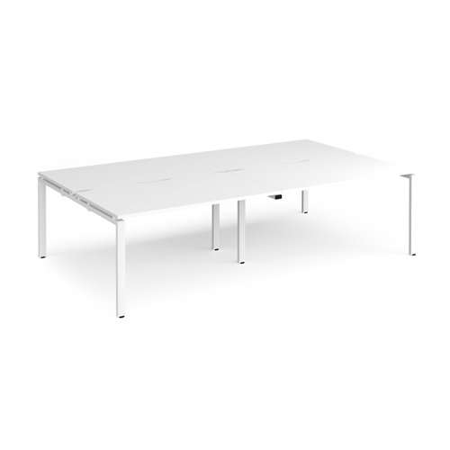 Adapt double back to back desks 2800mm x 1600mm - white frame, white top