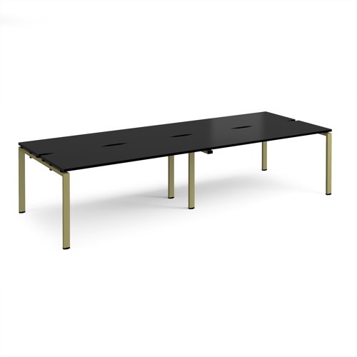 Adapt double back to back desks 3200mm x 1200mm - green frame, black top