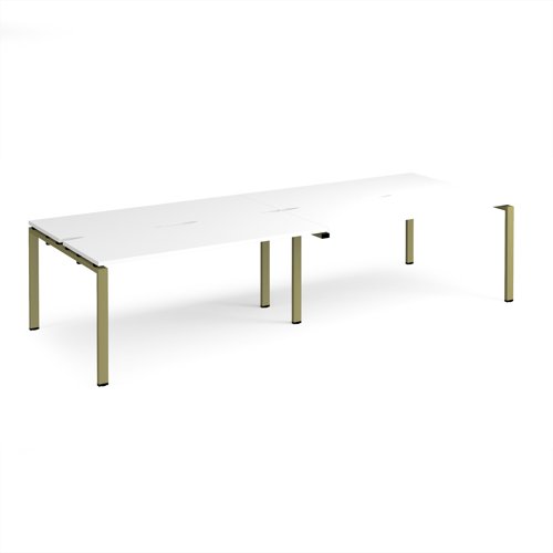 Adapt double back to back desks 3200mm x 1200mm - green frame, white top