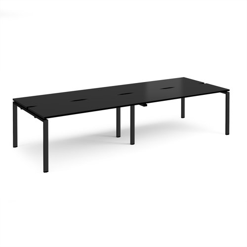 Adapt double back to back desks 3200mm x 1200mm - black frame, black top