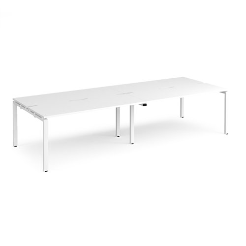 Adapt double back to back desks 3200mm x 1200mm - white frame, white top
