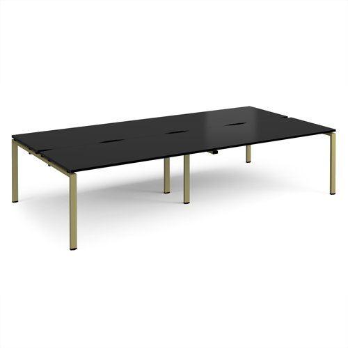 Adapt double back to back desks 3200mm x 1600mm - green frame, black top