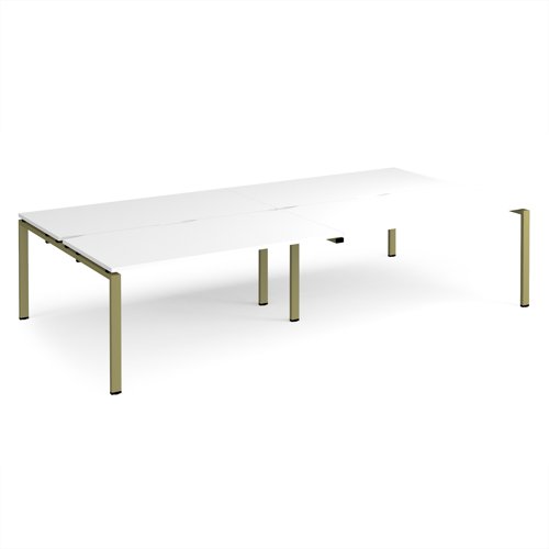 Adapt double back to back desks 3200mm x 1600mm - green frame, white top
