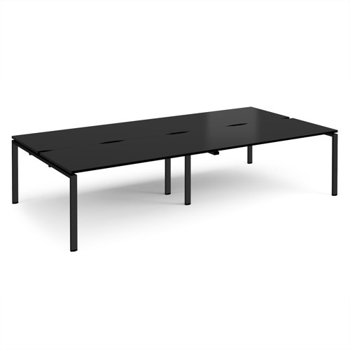 Adapt double back to back desks 3200mm x 1600mm - black frame, black top