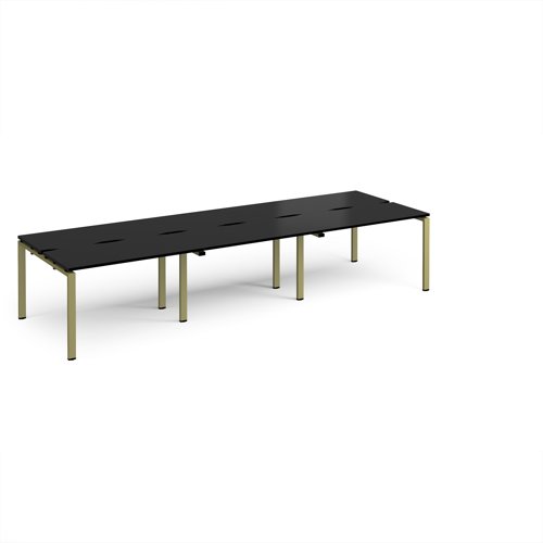 Adapt triple back to back desks 3600mm x 1200mm - green frame, black top