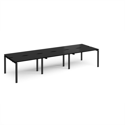 Adapt triple back to back desks 3600mm x 1200mm - black frame, black top