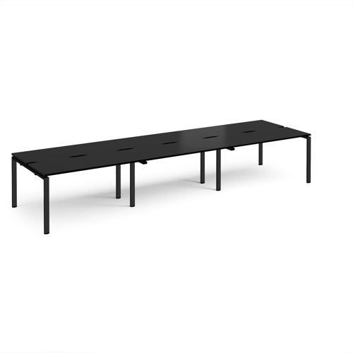 Adapt triple back to back desks 4200mm x 1200mm - black frame, black top