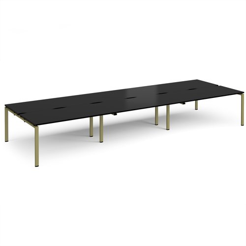 Adapt triple back to back desks 4800mm x 1600mm - green frame, black top