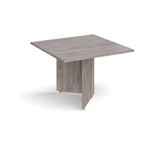 Arrow head leg square extension table 1000mm x 1000mm - grey oak Boardroom Tables EB10GO