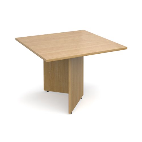 Arrow head leg square extension table 1000mm x 1000mm - oak EB10O Buy online at Office 5Star or contact us Tel 01594 810081 for assistance