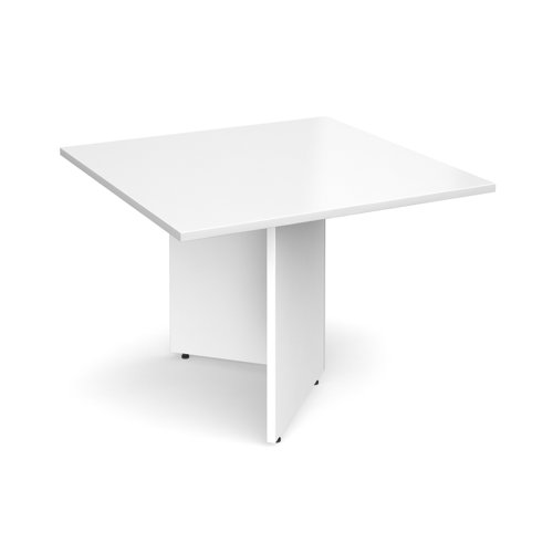 Arrow head leg square extension table 1000mm x 1000mm - white Boardroom Tables EB10WH