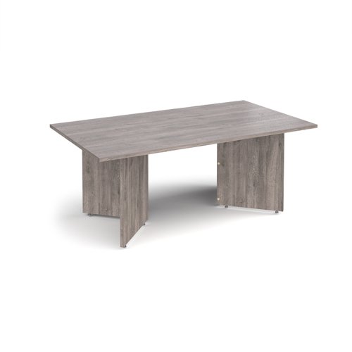 Arrow head leg rectangular boardroom table 1800mm x 1000mm - grey oak | EB18GO | Dams International