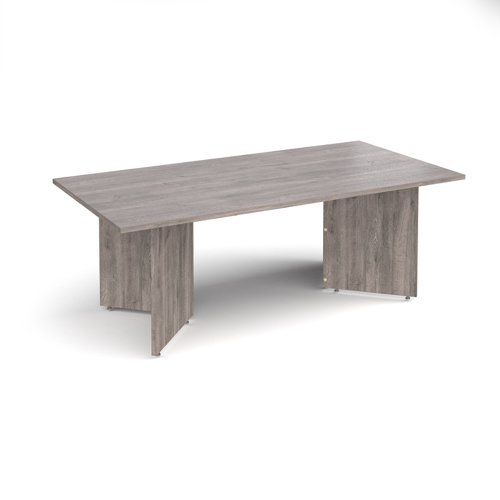 Arrow head leg rectangular boardroom table 2000mm x 1000mm - grey oak | EB20GO | Dams International