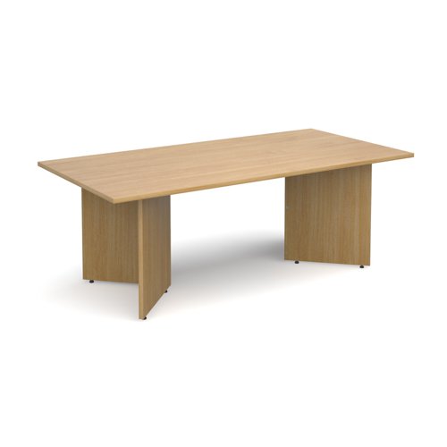 Arrow head leg rectangular boardroom table 2000mm x 1000mm - oak