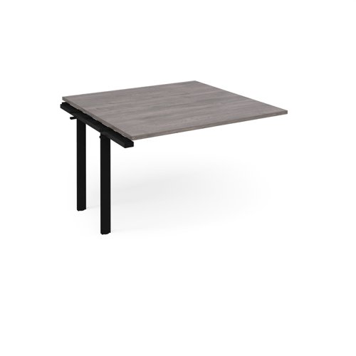 Adapt boardroom table add on unit 1200mm x 1200mm - black frame, grey oak top