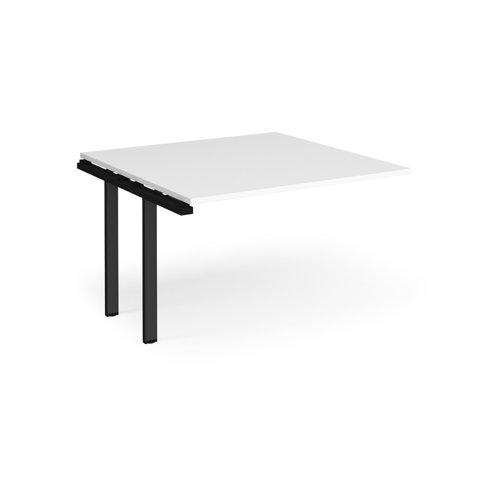 Adapt boardroom table add on unit 1200mm x 1200mm - black frame, white top Boardroom Tables EBT1212-AB-K-WH