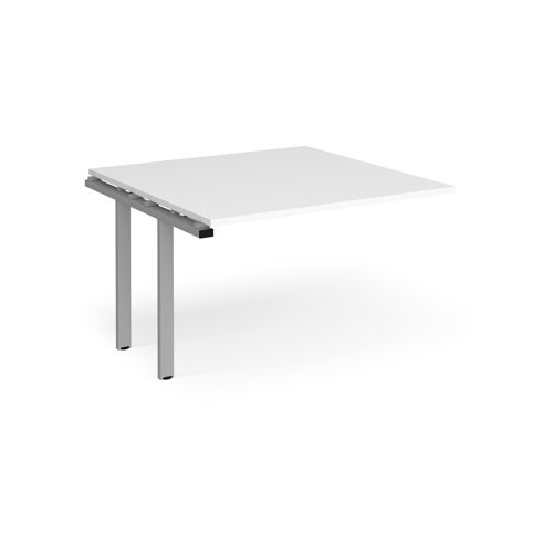 Adapt boardroom table add on unit 1200mm x 1200mm - silver frame, white top EBT1212-AB-S-WH Buy online at Office 5Star or contact us Tel 01594 810081 for assistance