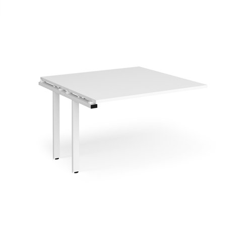 Adapt boardroom table add on unit 1200mm x 1200mm - white frame, white top