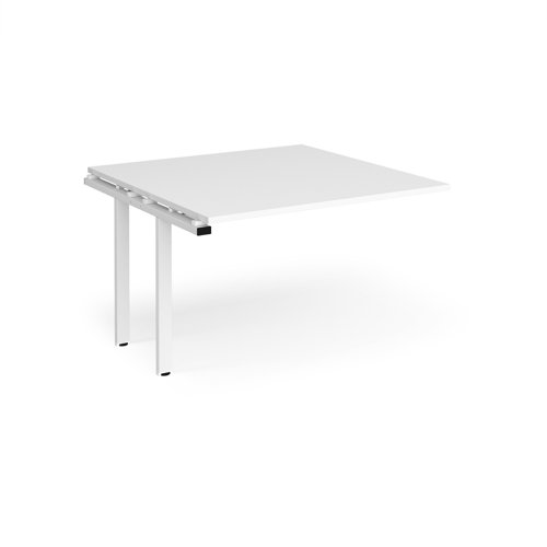 EBT1212-AB-WH-WH Adapt boardroom table add on unit 1200mm x 1200mm - white frame, white top