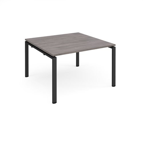 Adapt square boardroom table 1200mm x 1200mm - black frame, grey oak top